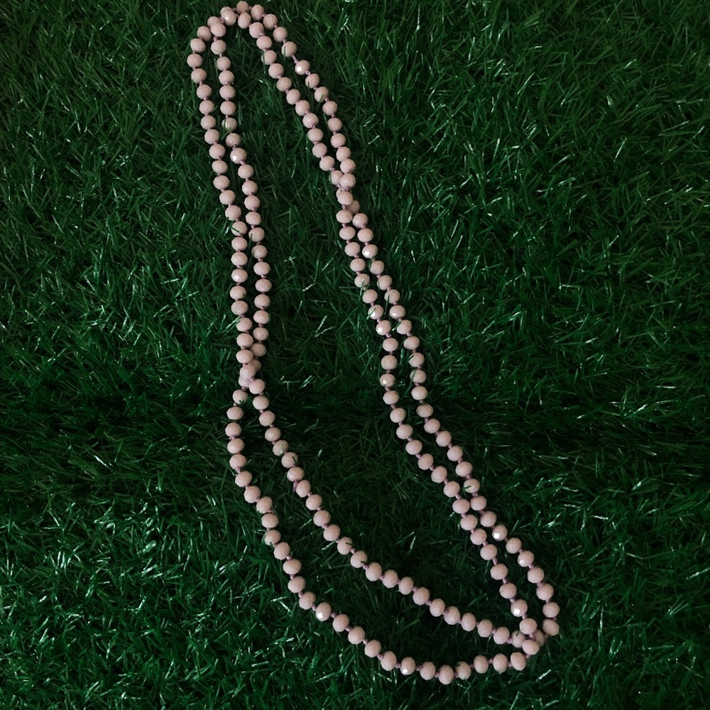 Mauve Beaded Necklace 60”
